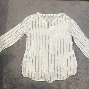 White and grey striped blouse